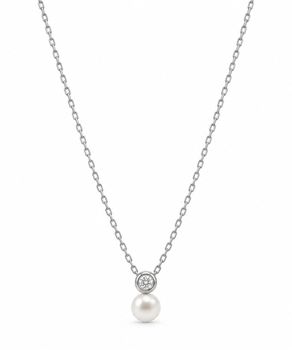 Naszyjnik Nomination Italy Pearls Loop z perłą typu shell i srebrną kropką.jpg
